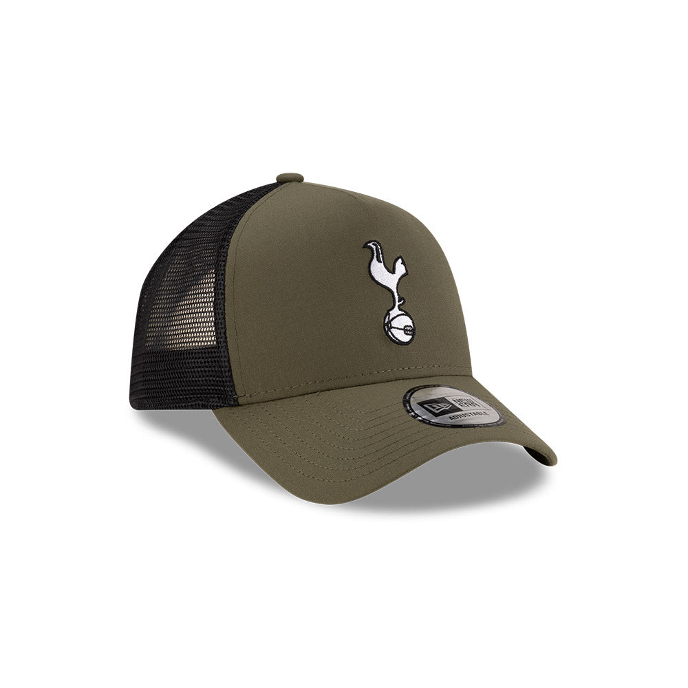 Tottenham Hotspur FC Hat - Olive Seasonal EPL 9Forty A-Frame Trucker Snapback Cap - New Era
